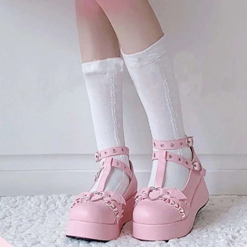 新しいスイートハートバックルウェッジメアリージェーンズ女性ピ - Women'S Shoes Popular のレビューと価格