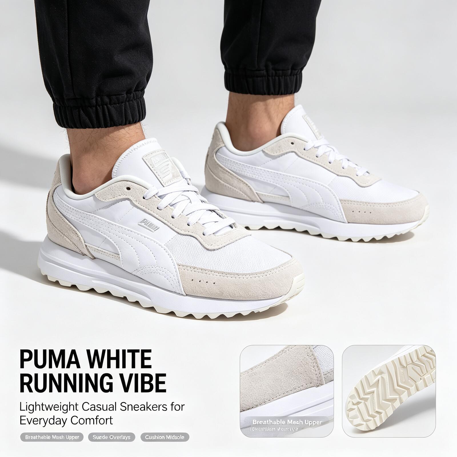 新しいホットプーマホワイト軽量ランニングシューズメッシュアッ - Women'S Shoes Puma Sneakers のレビューと価格