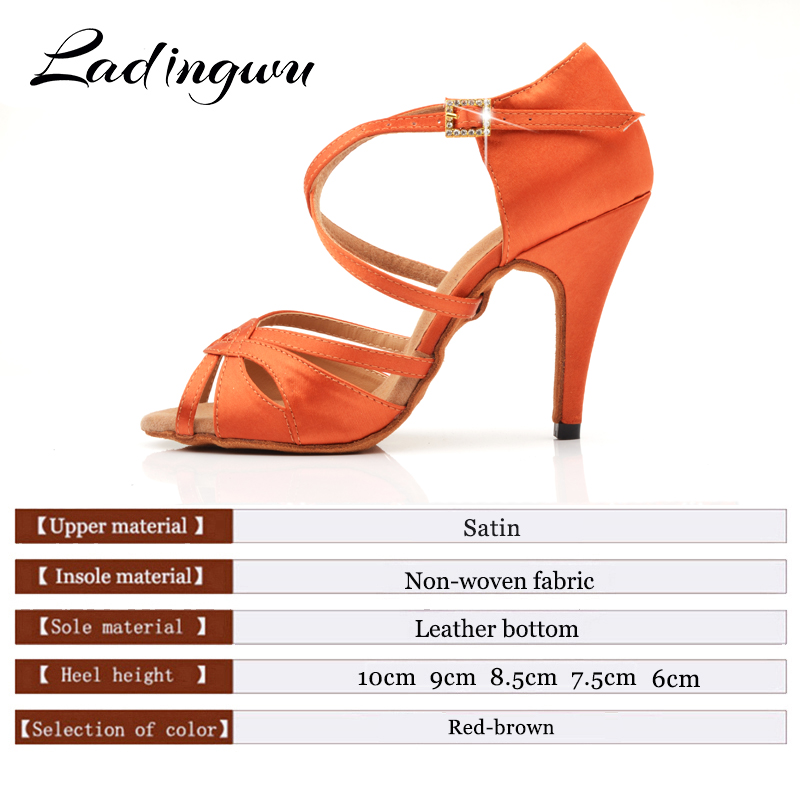 Ladingwu レディース レッドブラウン サテン サルサ - Women'S Shoes Z のレビューと価格
