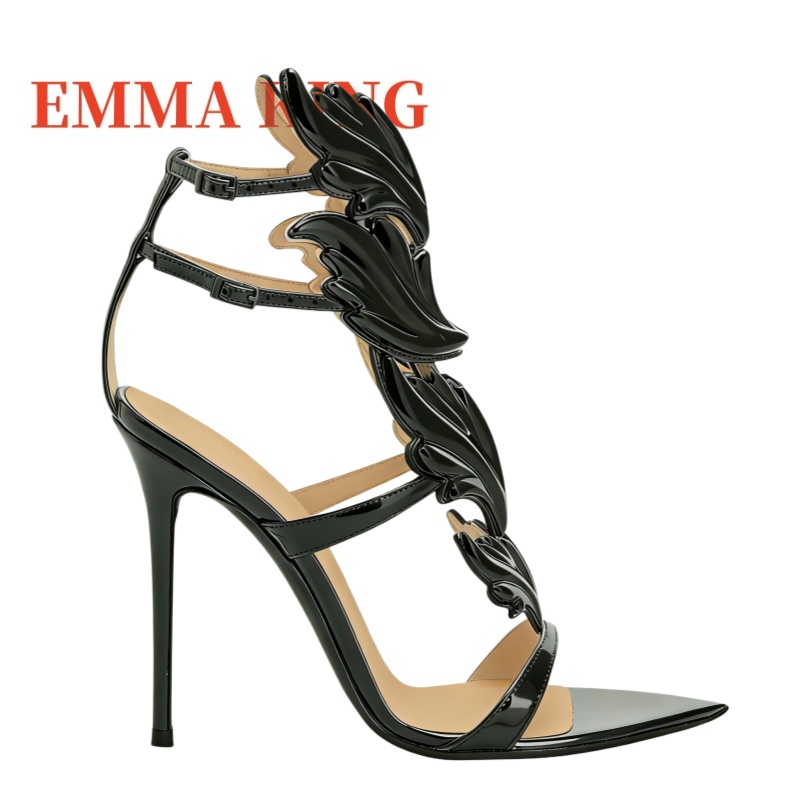 レディースメタリックウィングハイヒールサンダル、ポインテッド - Metallic Heel Sandal のレビューと価格