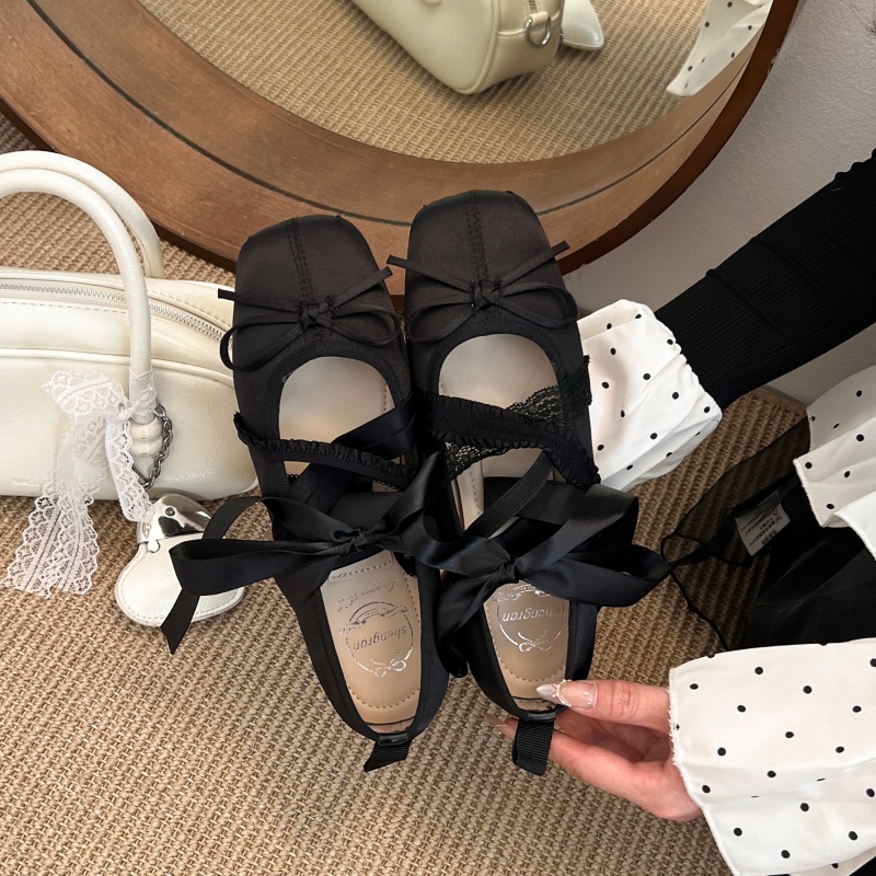 新作春快適レースアップバレエスクエアトゥローカットフラットシ - Women'S Shoes Popular のレビューと価格