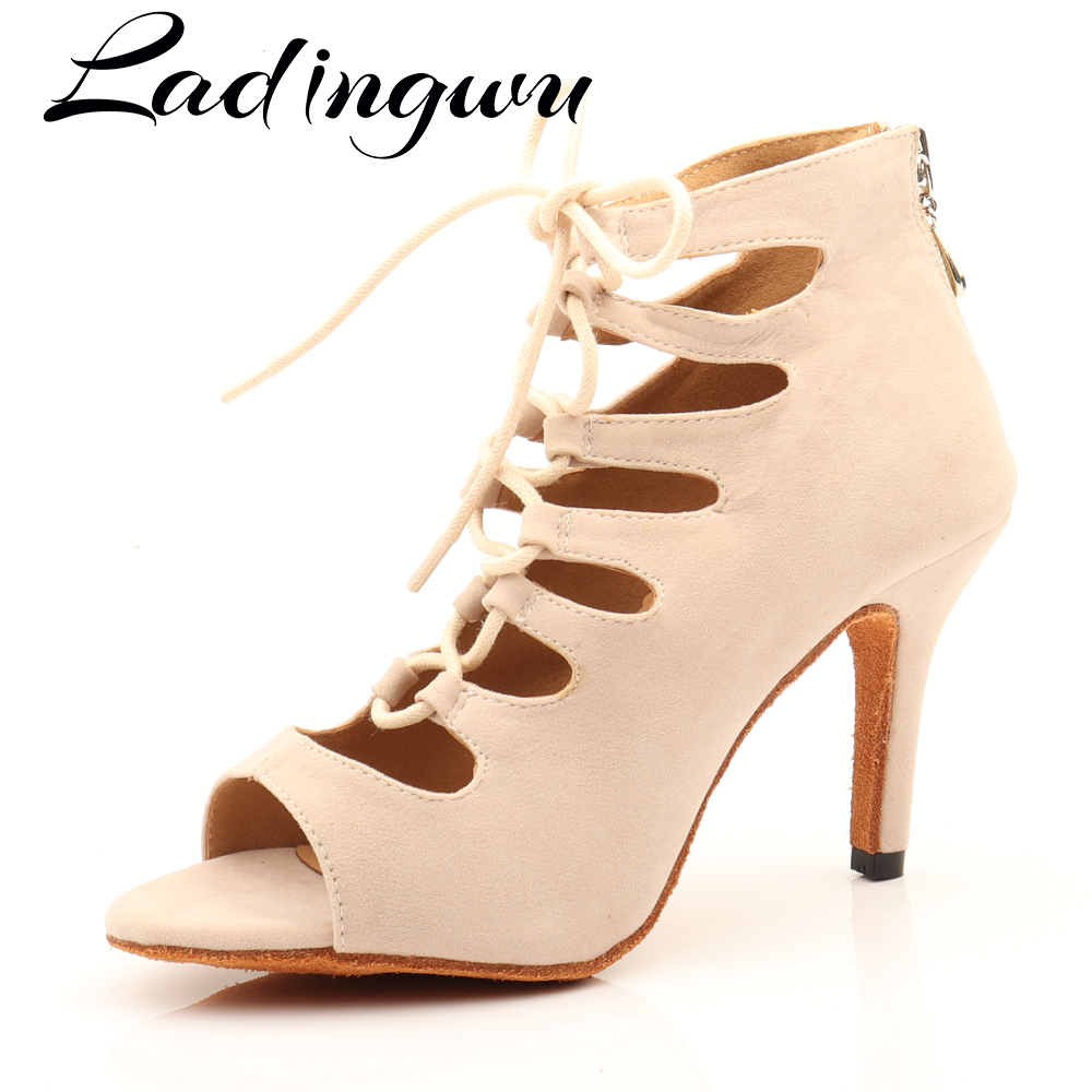 Ladingwuベージュスエードハイトップダンス靴ブーツ女性 - Women'S Shoes Z のレビューと価格