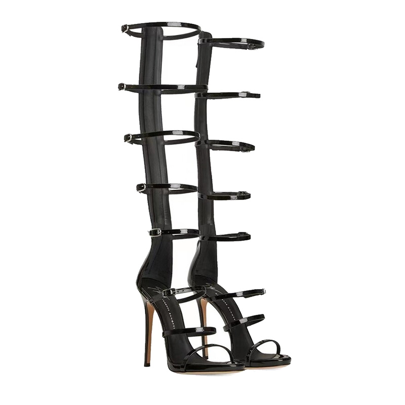 夏の女性用クールブーツ新作2026セクシー10cmハイヒール - Metallic Heel Sandal のレビューと価格