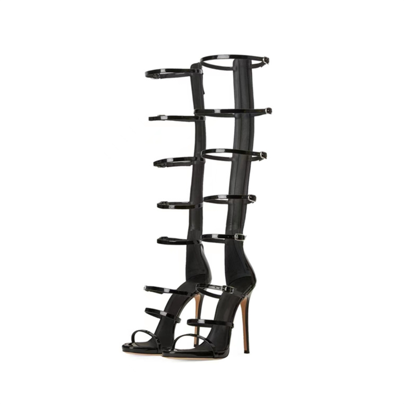 夏の女性用クールブーツ新作2026セクシー10cmハイヒール - Metallic Heel Sandal のレビューと価格
