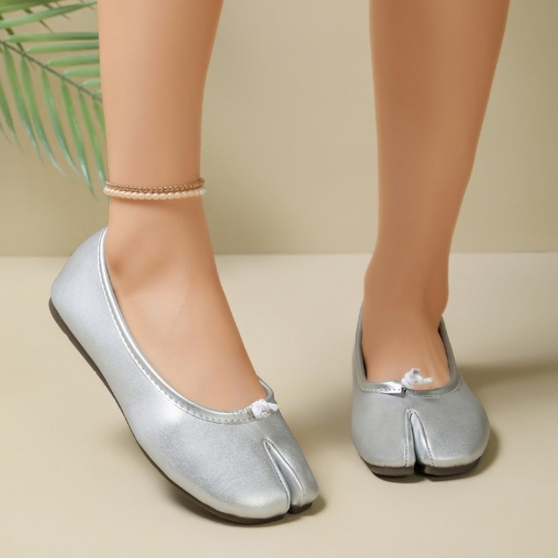 レディース スプリットトゥ バレエシューズ ノット装飾 スリ - Women'S Shoes Popular のレビューと価格