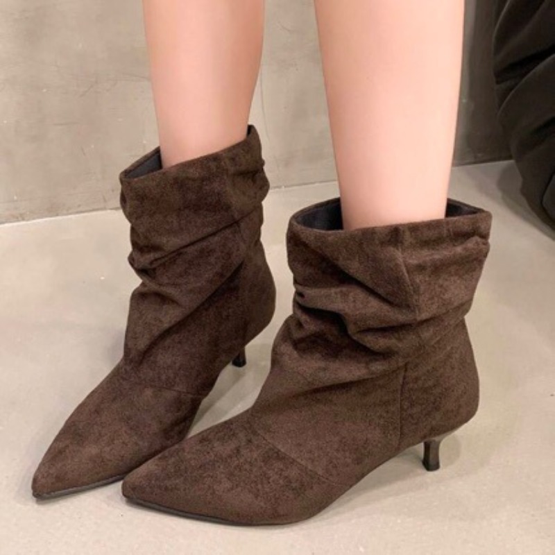 ブラウンレトロエレガントデザイナーアンクルブーツ女性ファッシ - Women'S Shoes Chelsea のレビューと価格